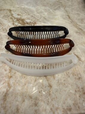 scunci Banana Hair Clips Set in Black, Brown, and White